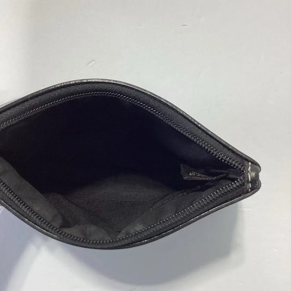 Coach Wristlet Lot of 2 Black C Logo Canvas Leather Small